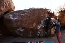 Bouldering in Hueco Tanks on 02/24/2019 with Blue Lizard Climbing and Yoga

Filename: SRM_20190224_1221040.jpg
Aperture: f/5.0
Shutter Speed: 1/800
Body: Canon EOS-1D Mark II
Lens: Canon EF 16-35mm f/2.8 L