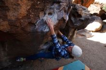 Bouldering in Hueco Tanks on 02/24/2019 with Blue Lizard Climbing and Yoga

Filename: SRM_20190224_1222521.jpg
Aperture: f/5.6
Shutter Speed: 1/80
Body: Canon EOS-1D Mark II
Lens: Canon EF 16-35mm f/2.8 L