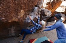 Bouldering in Hueco Tanks on 02/24/2019 with Blue Lizard Climbing and Yoga

Filename: SRM_20190224_1224070.jpg
Aperture: f/5.6
Shutter Speed: 1/400
Body: Canon EOS-1D Mark II
Lens: Canon EF 16-35mm f/2.8 L