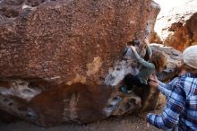 Bouldering in Hueco Tanks on 02/24/2019 with Blue Lizard Climbing and Yoga

Filename: SRM_20190224_1224320.jpg
Aperture: f/5.6
Shutter Speed: 1/400
Body: Canon EOS-1D Mark II
Lens: Canon EF 16-35mm f/2.8 L