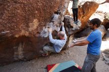 Bouldering in Hueco Tanks on 02/24/2019 with Blue Lizard Climbing and Yoga

Filename: SRM_20190224_1228300.jpg
Aperture: f/5.6
Shutter Speed: 1/320
Body: Canon EOS-1D Mark II
Lens: Canon EF 16-35mm f/2.8 L