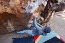 Bouldering in Hueco Tanks on 02/24/2019 with Blue Lizard Climbing and Yoga

Filename: SRM_20190224_1238520.jpg
Aperture: f/5.6
Shutter Speed: 1/250
Body: Canon EOS-1D Mark II
Lens: Canon EF 16-35mm f/2.8 L