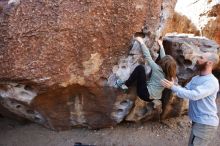 Bouldering in Hueco Tanks on 02/24/2019 with Blue Lizard Climbing and Yoga

Filename: SRM_20190224_1241030.jpg
Aperture: f/5.6
Shutter Speed: 1/160
Body: Canon EOS-1D Mark II
Lens: Canon EF 16-35mm f/2.8 L