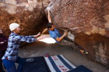 Bouldering in Hueco Tanks on 02/24/2019 with Blue Lizard Climbing and Yoga

Filename: SRM_20190224_1242510.jpg
Aperture: f/5.6
Shutter Speed: 1/200
Body: Canon EOS-1D Mark II
Lens: Canon EF 16-35mm f/2.8 L