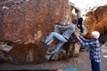 Bouldering in Hueco Tanks on 02/24/2019 with Blue Lizard Climbing and Yoga

Filename: SRM_20190224_1247410.jpg
Aperture: f/5.6
Shutter Speed: 1/320
Body: Canon EOS-1D Mark II
Lens: Canon EF 16-35mm f/2.8 L
