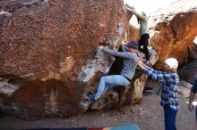 Bouldering in Hueco Tanks on 02/24/2019 with Blue Lizard Climbing and Yoga

Filename: SRM_20190224_1247430.jpg
Aperture: f/5.6
Shutter Speed: 1/400
Body: Canon EOS-1D Mark II
Lens: Canon EF 16-35mm f/2.8 L
