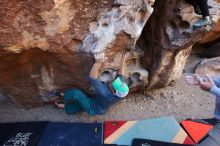 Bouldering in Hueco Tanks on 02/24/2019 with Blue Lizard Climbing and Yoga

Filename: SRM_20190224_1250590.jpg
Aperture: f/5.6
Shutter Speed: 1/200
Body: Canon EOS-1D Mark II
Lens: Canon EF 16-35mm f/2.8 L