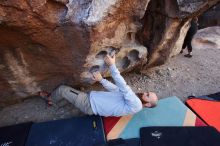 Bouldering in Hueco Tanks on 02/24/2019 with Blue Lizard Climbing and Yoga

Filename: SRM_20190224_1252300.jpg
Aperture: f/5.6
Shutter Speed: 1/250
Body: Canon EOS-1D Mark II
Lens: Canon EF 16-35mm f/2.8 L