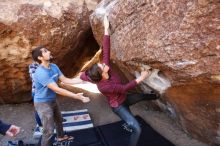 Bouldering in Hueco Tanks on 02/24/2019 with Blue Lizard Climbing and Yoga

Filename: SRM_20190224_1252470.jpg
Aperture: f/5.6
Shutter Speed: 1/160
Body: Canon EOS-1D Mark II
Lens: Canon EF 16-35mm f/2.8 L