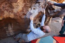 Bouldering in Hueco Tanks on 02/24/2019 with Blue Lizard Climbing and Yoga

Filename: SRM_20190224_1253180.jpg
Aperture: f/5.6
Shutter Speed: 1/250
Body: Canon EOS-1D Mark II
Lens: Canon EF 16-35mm f/2.8 L