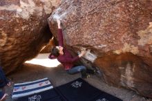 Bouldering in Hueco Tanks on 02/24/2019 with Blue Lizard Climbing and Yoga

Filename: SRM_20190224_1256070.jpg
Aperture: f/5.0
Shutter Speed: 1/320
Body: Canon EOS-1D Mark II
Lens: Canon EF 16-35mm f/2.8 L
