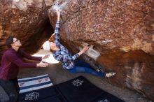 Bouldering in Hueco Tanks on 02/24/2019 with Blue Lizard Climbing and Yoga

Filename: SRM_20190224_1259310.jpg
Aperture: f/5.0
Shutter Speed: 1/320
Body: Canon EOS-1D Mark II
Lens: Canon EF 16-35mm f/2.8 L