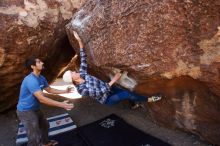 Bouldering in Hueco Tanks on 02/24/2019 with Blue Lizard Climbing and Yoga

Filename: SRM_20190224_1309050.jpg
Aperture: f/5.0
Shutter Speed: 1/400
Body: Canon EOS-1D Mark II
Lens: Canon EF 16-35mm f/2.8 L
