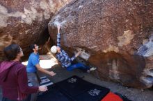 Bouldering in Hueco Tanks on 02/24/2019 with Blue Lizard Climbing and Yoga

Filename: SRM_20190224_1314050.jpg
Aperture: f/5.0
Shutter Speed: 1/400
Body: Canon EOS-1D Mark II
Lens: Canon EF 16-35mm f/2.8 L