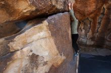 Bouldering in Hueco Tanks on 02/24/2019 with Blue Lizard Climbing and Yoga

Filename: SRM_20190224_1314540.jpg
Aperture: f/5.0
Shutter Speed: 1/500
Body: Canon EOS-1D Mark II
Lens: Canon EF 16-35mm f/2.8 L