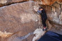 Bouldering in Hueco Tanks on 02/24/2019 with Blue Lizard Climbing and Yoga

Filename: SRM_20190224_1315320.jpg
Aperture: f/5.0
Shutter Speed: 1/200
Body: Canon EOS-1D Mark II
Lens: Canon EF 16-35mm f/2.8 L