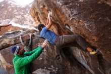 Bouldering in Hueco Tanks on 02/24/2019 with Blue Lizard Climbing and Yoga

Filename: SRM_20190224_1322590.jpg
Aperture: f/5.0
Shutter Speed: 1/320
Body: Canon EOS-1D Mark II
Lens: Canon EF 16-35mm f/2.8 L