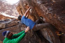 Bouldering in Hueco Tanks on 02/24/2019 with Blue Lizard Climbing and Yoga

Filename: SRM_20190224_1323080.jpg
Aperture: f/5.6
Shutter Speed: 1/320
Body: Canon EOS-1D Mark II
Lens: Canon EF 16-35mm f/2.8 L