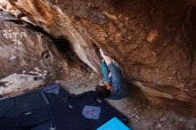 Bouldering in Hueco Tanks on 02/24/2019 with Blue Lizard Climbing and Yoga

Filename: SRM_20190224_1327070.jpg
Aperture: f/5.6
Shutter Speed: 1/160
Body: Canon EOS-1D Mark II
Lens: Canon EF 16-35mm f/2.8 L