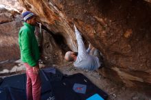 Bouldering in Hueco Tanks on 02/24/2019 with Blue Lizard Climbing and Yoga

Filename: SRM_20190224_1331450.jpg
Aperture: f/5.0
Shutter Speed: 1/250
Body: Canon EOS-1D Mark II
Lens: Canon EF 16-35mm f/2.8 L