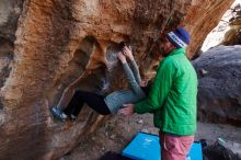 Bouldering in Hueco Tanks on 02/24/2019 with Blue Lizard Climbing and Yoga

Filename: SRM_20190224_1333080.jpg
Aperture: f/5.0
Shutter Speed: 1/250
Body: Canon EOS-1D Mark II
Lens: Canon EF 16-35mm f/2.8 L