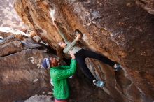 Bouldering in Hueco Tanks on 02/24/2019 with Blue Lizard Climbing and Yoga

Filename: SRM_20190224_1333271.jpg
Aperture: f/5.0
Shutter Speed: 1/320
Body: Canon EOS-1D Mark II
Lens: Canon EF 16-35mm f/2.8 L