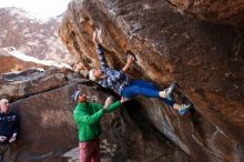 Bouldering in Hueco Tanks on 02/24/2019 with Blue Lizard Climbing and Yoga

Filename: SRM_20190224_1338421.jpg
Aperture: f/5.0
Shutter Speed: 1/400
Body: Canon EOS-1D Mark II
Lens: Canon EF 16-35mm f/2.8 L