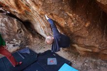 Bouldering in Hueco Tanks on 02/24/2019 with Blue Lizard Climbing and Yoga

Filename: SRM_20190224_1340220.jpg
Aperture: f/5.0
Shutter Speed: 1/160
Body: Canon EOS-1D Mark II
Lens: Canon EF 16-35mm f/2.8 L
