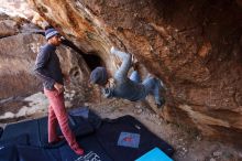 Bouldering in Hueco Tanks on 02/24/2019 with Blue Lizard Climbing and Yoga

Filename: SRM_20190224_1346450.jpg
Aperture: f/5.0
Shutter Speed: 1/200
Body: Canon EOS-1D Mark II
Lens: Canon EF 16-35mm f/2.8 L