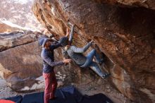 Bouldering in Hueco Tanks on 02/24/2019 with Blue Lizard Climbing and Yoga

Filename: SRM_20190224_1346520.jpg
Aperture: f/5.0
Shutter Speed: 1/250
Body: Canon EOS-1D Mark II
Lens: Canon EF 16-35mm f/2.8 L