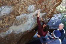 Bouldering in Hueco Tanks on 02/24/2019 with Blue Lizard Climbing and Yoga

Filename: SRM_20190224_1359380.jpg
Aperture: f/5.6
Shutter Speed: 1/160
Body: Canon EOS-1D Mark II
Lens: Canon EF 16-35mm f/2.8 L