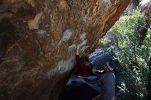 Bouldering in Hueco Tanks on 02/24/2019 with Blue Lizard Climbing and Yoga

Filename: SRM_20190224_1403160.jpg
Aperture: f/5.6
Shutter Speed: 1/320
Body: Canon EOS-1D Mark II
Lens: Canon EF 16-35mm f/2.8 L