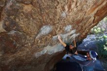 Bouldering in Hueco Tanks on 02/24/2019 with Blue Lizard Climbing and Yoga

Filename: SRM_20190224_1410320.jpg
Aperture: f/5.6
Shutter Speed: 1/200
Body: Canon EOS-1D Mark II
Lens: Canon EF 16-35mm f/2.8 L