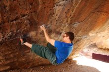 Bouldering in Hueco Tanks on 02/24/2019 with Blue Lizard Climbing and Yoga

Filename: SRM_20190224_1504250.jpg
Aperture: f/5.6
Shutter Speed: 1/160
Body: Canon EOS-1D Mark II
Lens: Canon EF 16-35mm f/2.8 L