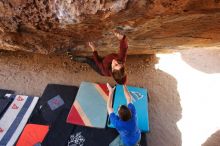 Bouldering in Hueco Tanks on 02/24/2019 with Blue Lizard Climbing and Yoga

Filename: SRM_20190224_1508560.jpg
Aperture: f/5.6
Shutter Speed: 1/200
Body: Canon EOS-1D Mark II
Lens: Canon EF 16-35mm f/2.8 L
