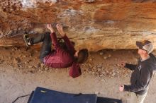 Bouldering in Hueco Tanks on 02/24/2019 with Blue Lizard Climbing and Yoga

Filename: SRM_20190224_1526090.jpg
Aperture: f/2.8
Shutter Speed: 1/400
Body: Canon EOS-1D Mark II
Lens: Canon EF 50mm f/1.8 II