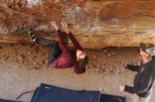 Bouldering in Hueco Tanks on 02/24/2019 with Blue Lizard Climbing and Yoga

Filename: SRM_20190224_1526100.jpg
Aperture: f/2.8
Shutter Speed: 1/400
Body: Canon EOS-1D Mark II
Lens: Canon EF 50mm f/1.8 II