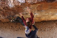 Bouldering in Hueco Tanks on 02/24/2019 with Blue Lizard Climbing and Yoga

Filename: SRM_20190224_1536440.jpg
Aperture: f/4.0
Shutter Speed: 1/200
Body: Canon EOS-1D Mark II
Lens: Canon EF 50mm f/1.8 II