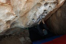 Bouldering in Hueco Tanks on 03/01/2019 with Blue Lizard Climbing and Yoga

Filename: SRM_20190301_1113100.jpg
Aperture: f/5.0
Shutter Speed: 1/125
Body: Canon EOS-1D Mark II
Lens: Canon EF 16-35mm f/2.8 L