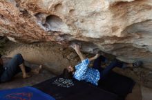 Bouldering in Hueco Tanks on 03/01/2019 with Blue Lizard Climbing and Yoga

Filename: SRM_20190301_1118280.jpg
Aperture: f/5.0
Shutter Speed: 1/160
Body: Canon EOS-1D Mark II
Lens: Canon EF 16-35mm f/2.8 L