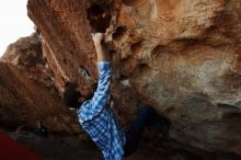 Bouldering in Hueco Tanks on 03/01/2019 with Blue Lizard Climbing and Yoga

Filename: SRM_20190301_1118470.jpg
Aperture: f/5.6
Shutter Speed: 1/400
Body: Canon EOS-1D Mark II
Lens: Canon EF 16-35mm f/2.8 L