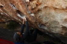 Bouldering in Hueco Tanks on 03/01/2019 with Blue Lizard Climbing and Yoga

Filename: SRM_20190301_1124180.jpg
Aperture: f/5.6
Shutter Speed: 1/250
Body: Canon EOS-1D Mark II
Lens: Canon EF 16-35mm f/2.8 L