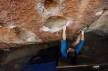 Bouldering in Hueco Tanks on 03/01/2019 with Blue Lizard Climbing and Yoga

Filename: SRM_20190301_1136470.jpg
Aperture: f/5.6
Shutter Speed: 1/160
Body: Canon EOS-1D Mark II
Lens: Canon EF 16-35mm f/2.8 L