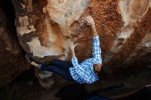 Bouldering in Hueco Tanks on 03/01/2019 with Blue Lizard Climbing and Yoga

Filename: SRM_20190301_1142320.jpg
Aperture: f/5.0
Shutter Speed: 1/400
Body: Canon EOS-1D Mark II
Lens: Canon EF 16-35mm f/2.8 L