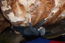 Bouldering in Hueco Tanks on 03/01/2019 with Blue Lizard Climbing and Yoga

Filename: SRM_20190301_1145040.jpg
Aperture: f/5.0
Shutter Speed: 1/200
Body: Canon EOS-1D Mark II
Lens: Canon EF 16-35mm f/2.8 L