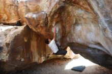 Bouldering in Hueco Tanks on 03/01/2019 with Blue Lizard Climbing and Yoga

Filename: SRM_20190301_1238500.jpg
Aperture: f/5.0
Shutter Speed: 1/250
Body: Canon EOS-1D Mark II
Lens: Canon EF 16-35mm f/2.8 L