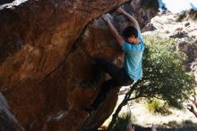 Bouldering in Hueco Tanks on 03/01/2019 with Blue Lizard Climbing and Yoga

Filename: SRM_20190301_1337390.jpg
Aperture: f/3.5
Shutter Speed: 1/400
Body: Canon EOS-1D Mark II
Lens: Canon EF 50mm f/1.8 II