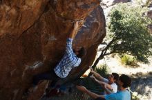 Bouldering in Hueco Tanks on 03/01/2019 with Blue Lizard Climbing and Yoga

Filename: SRM_20190301_1344390.jpg
Aperture: f/3.5
Shutter Speed: 1/400
Body: Canon EOS-1D Mark II
Lens: Canon EF 50mm f/1.8 II