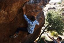 Bouldering in Hueco Tanks on 03/01/2019 with Blue Lizard Climbing and Yoga

Filename: SRM_20190301_1344450.jpg
Aperture: f/3.5
Shutter Speed: 1/400
Body: Canon EOS-1D Mark II
Lens: Canon EF 50mm f/1.8 II