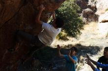 Bouldering in Hueco Tanks on 03/01/2019 with Blue Lizard Climbing and Yoga

Filename: SRM_20190301_1350140.jpg
Aperture: f/3.5
Shutter Speed: 1/800
Body: Canon EOS-1D Mark II
Lens: Canon EF 50mm f/1.8 II